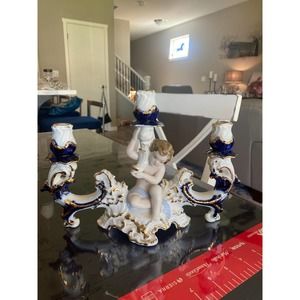 Vintage Porcelain Curtea De Arges Candlestick Holder Made In Romania ARPO